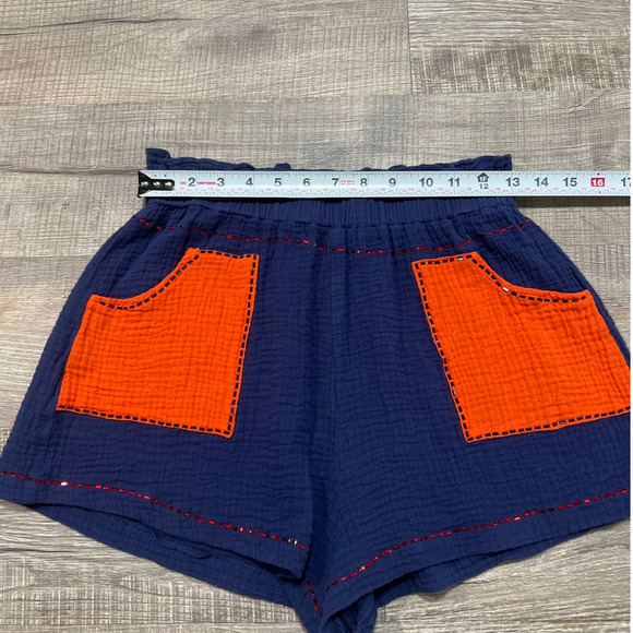 Queen of Sparkles Embellished Cotton Gauze Pull On Shorts Size Small Preppy - Picture 7 of 7